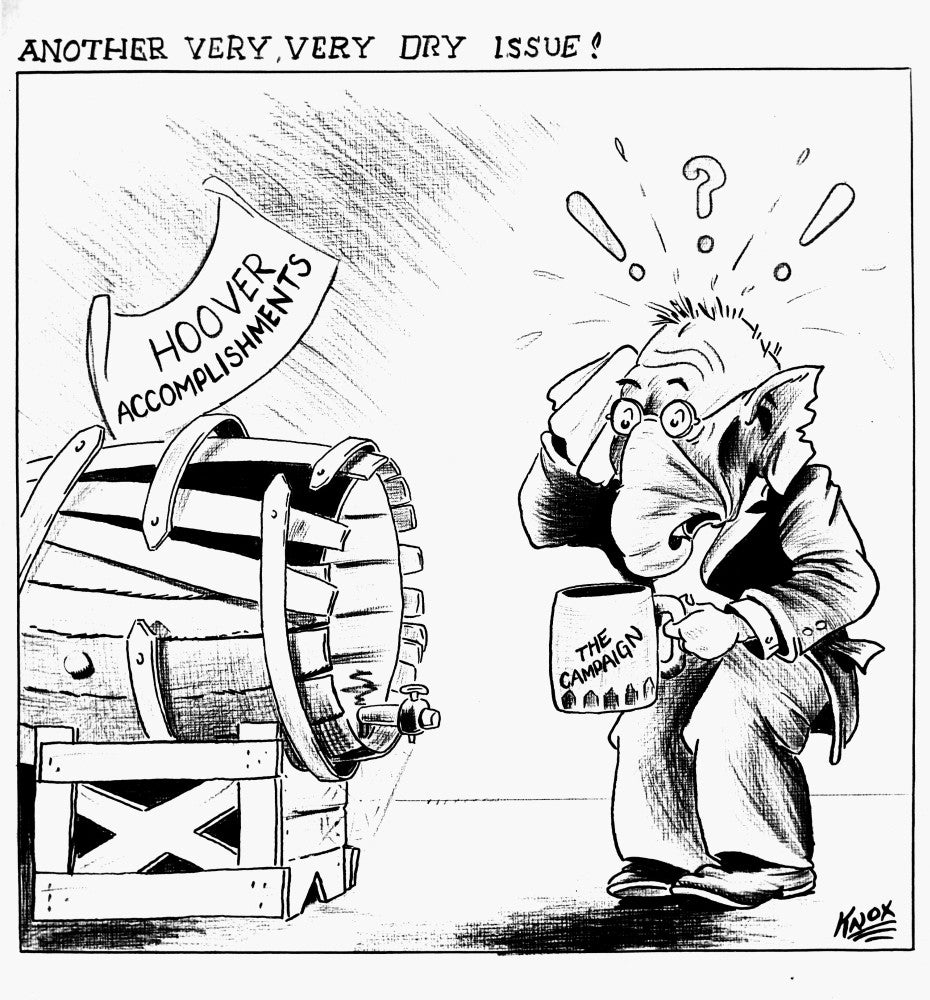 Another Very Dry Issue Cartoon Print – Hoover 1932 by Knox