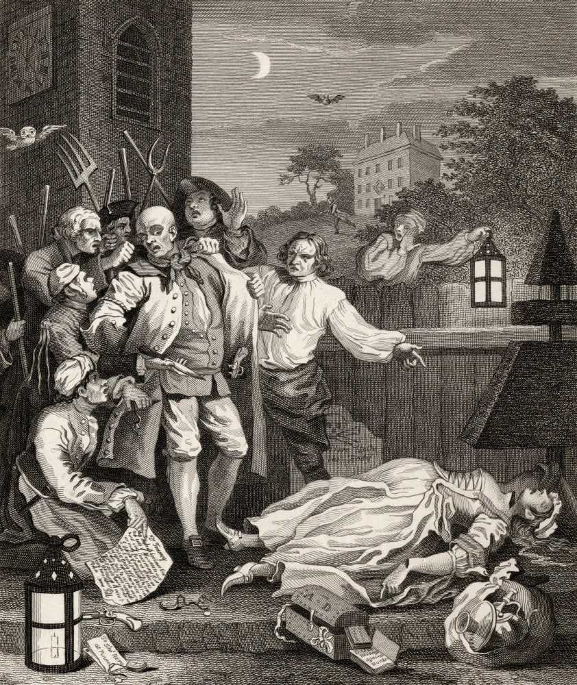 The Four Stages of Cruelty Engraved Print by I. Romney After Hogarth