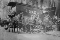 Horse Drawn Wagon Eviction Scene Fine Art Print - Unknown Artist