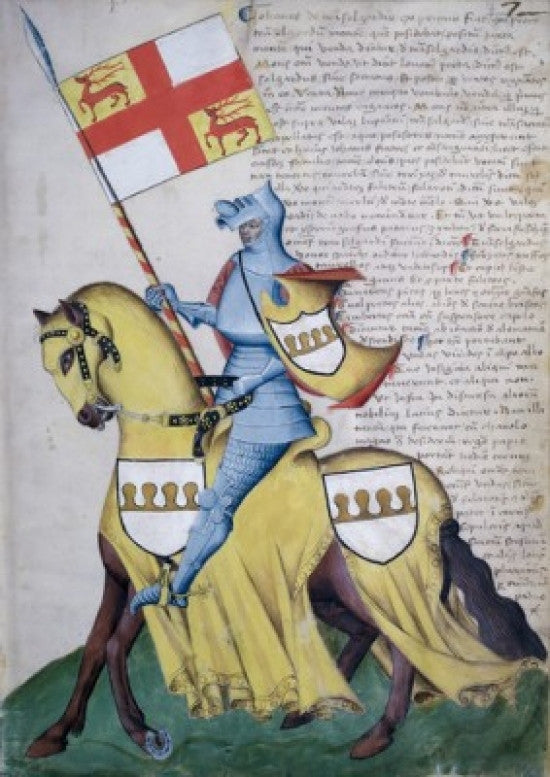 Capodilista Codex: Knight & Yellow Horse Illuminated Manuscript Print