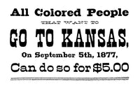 Black Exodus Handbill Print - 1877 Urging Migration to Kansas