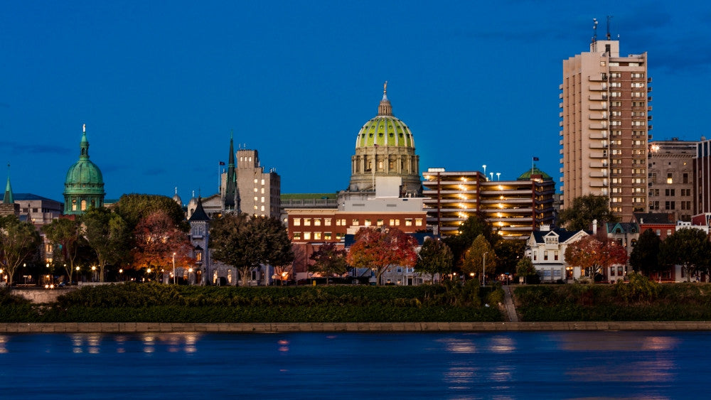 Harrisburg Pennsylvania Skyline and State Capitol Poster Print by Panoramic Images