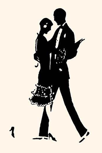 Young Couple in Formal Attire Dance Fine Art Print by Maxfield Parrish