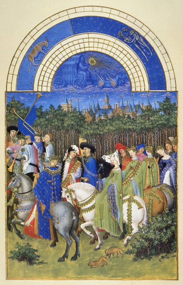 Book of Hours: May - Procession of Merrymakers Fine Art Print by Granger Collection