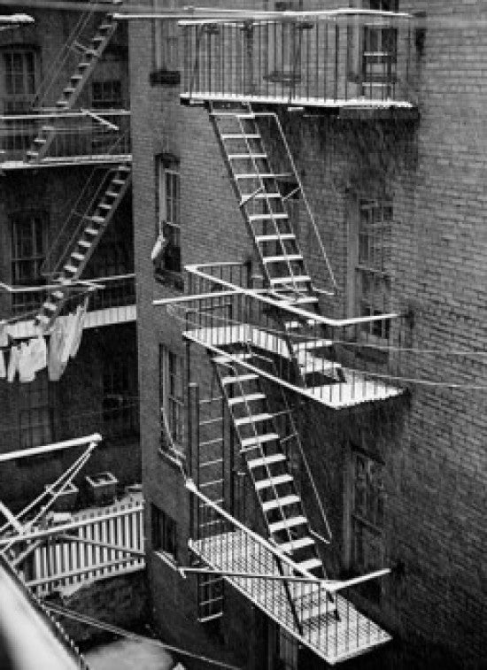 Fire Escape of a Residential Building Fine Art Print