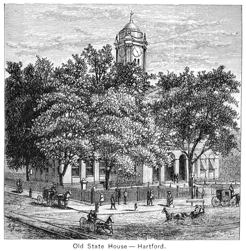 Hartford Old State House Fine Art Print - 19th Century Wood Engraving by Granger Collection