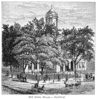 Hartford Old State House Fine Art Print - 19th Century Wood Engraving by Granger Collection