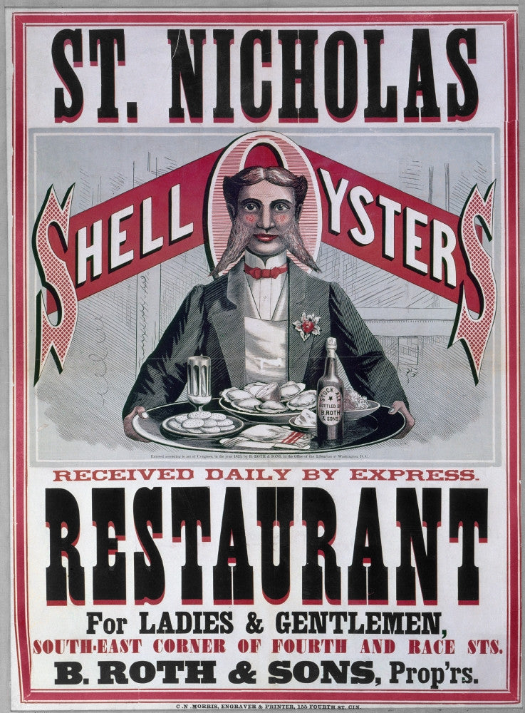 Oyster Restaurant Fine Art Print, C1880 - St. Nicholas, Cincinnati