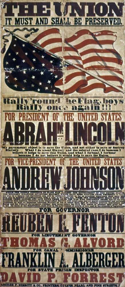 1864 Presidential Campaign Poster - National Union Party Print by Granger Collection
