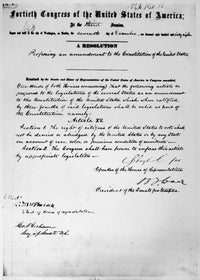 Fifteenth Amendment Congressional Resolution Fine Art Print