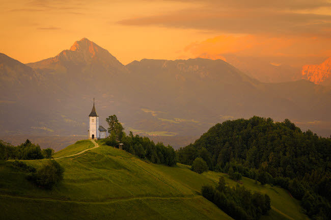 Chapel of St. Primoz at Sunset Fine Art Print by Jim Nilsen