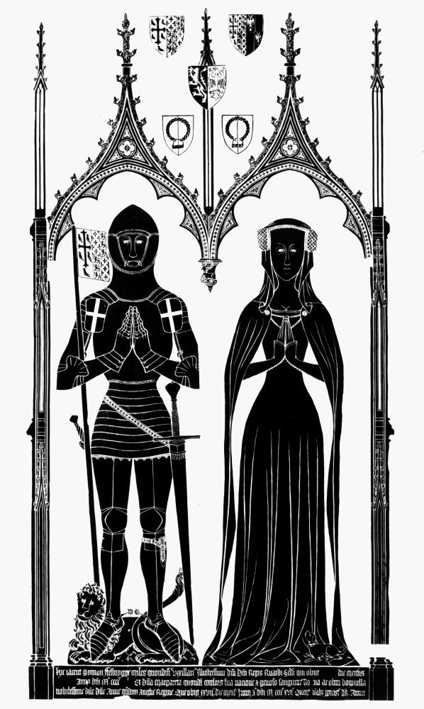 Knights of England 1416 Brass Rubbing Fine Art Print