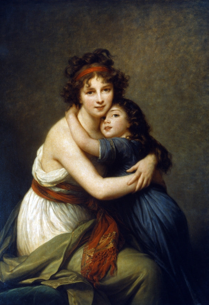 Self-Portrait with Her Daughter Fine Art Print by Elisabeth Vigee-Lebrun