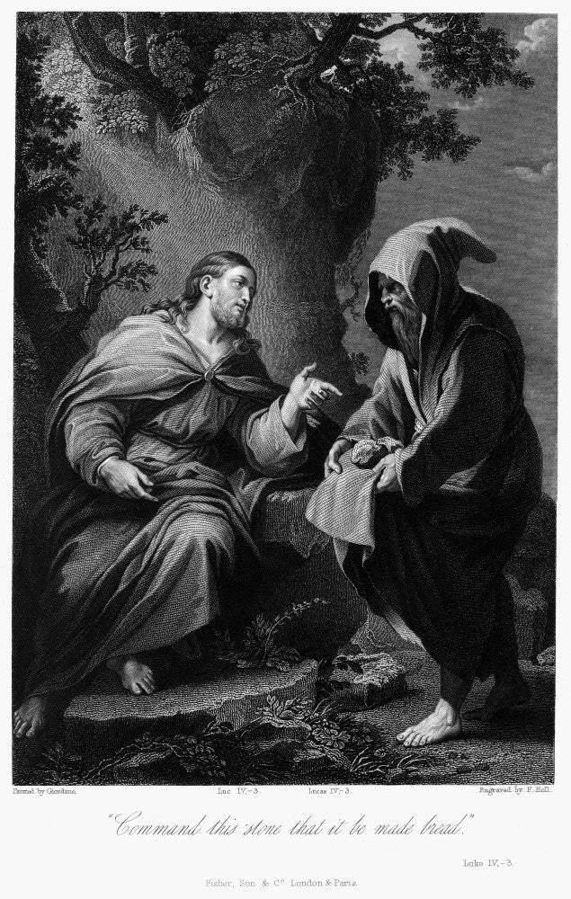 Temptation of Christ: Christ Tempted in the Wilderness Fine Art Print by Luca Giordano