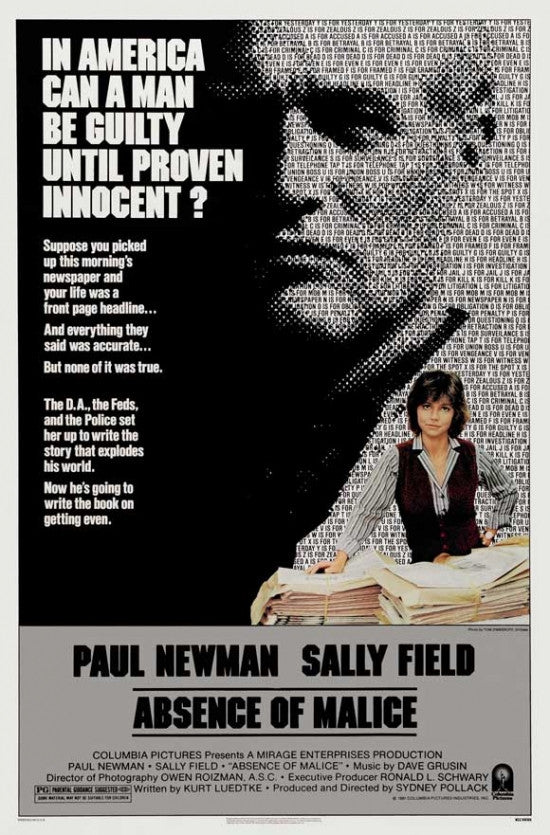 Absence of Malice Movie Poster Print (27x40) - Perfect for Home or Office