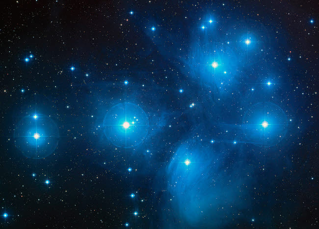 Pleiades Star Cluster Fine Art Print by Stocktrek Images