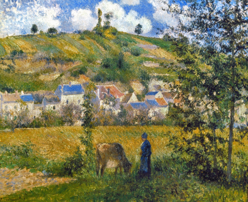 Landscape at Chaponval Fine Art Print by Camille Pissarro