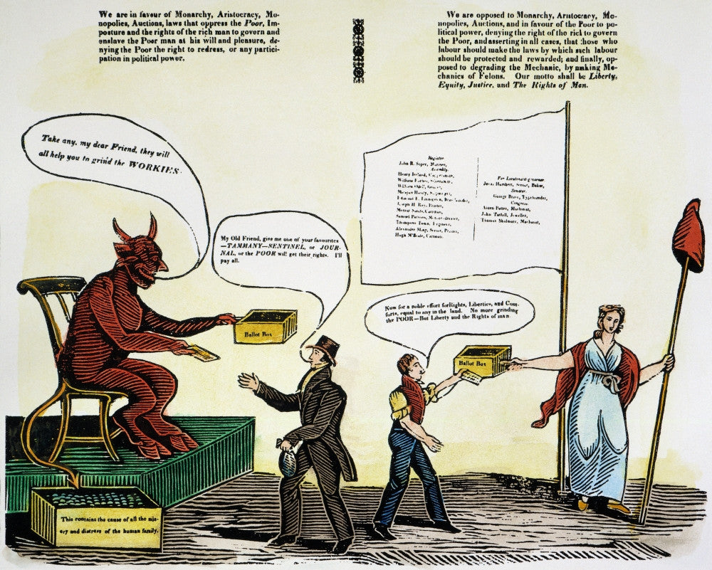 Workie Cartoon Fine Art Print - Political Commentary of 1829