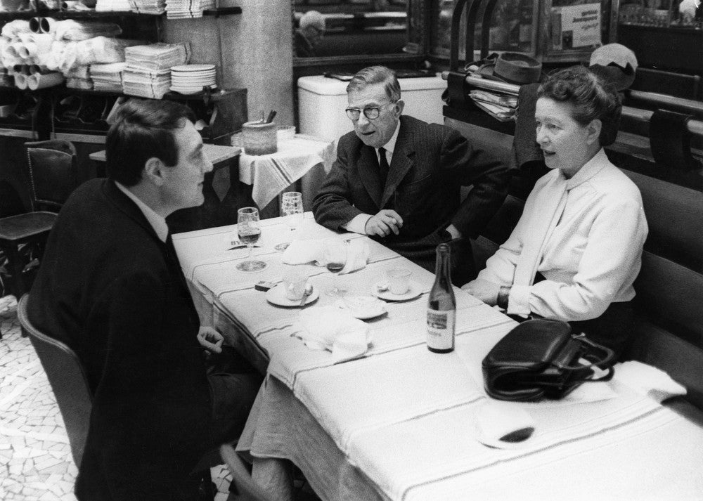 Sartre and Beauvoir Lunch in Paris Fine Art Print - 1964