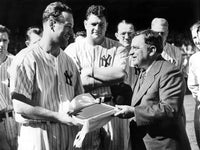 Lou Gehrig Commemorative Scroll Poster Print - Historic Moment