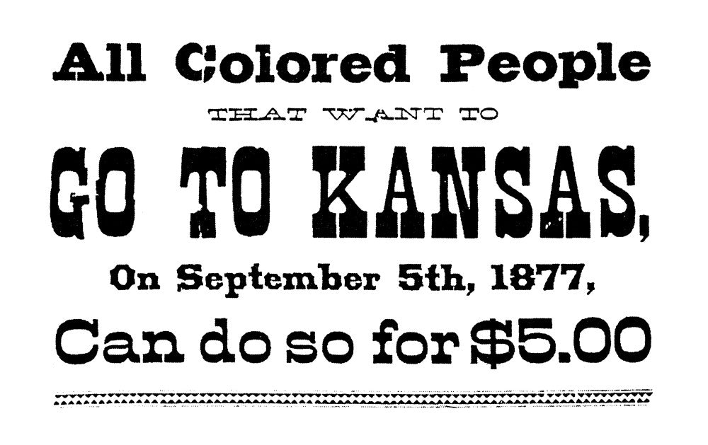 Black Exodus Handbill Print - 1877 Urging Migration to Kansas