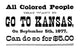 Black Exodus Handbill Print - 1877 Urging Migration to Kansas