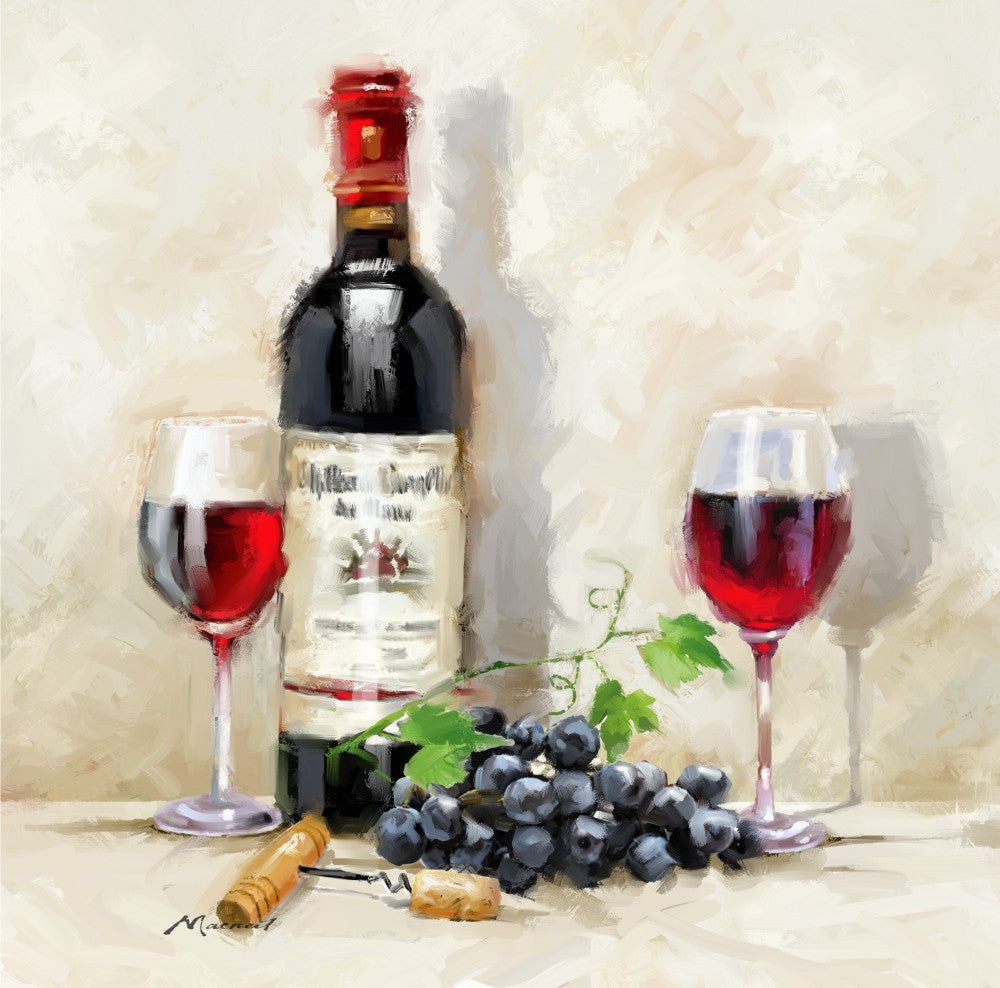 Red Wine Fine Art Print by The Macneil Studio - 12x12