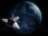 Space Shuttle Against Earth Fine Art Print - Various Sizes
