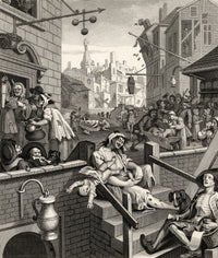 Beer Street and Gin Lane Fine Art Print from Hogarth's 1833 Design