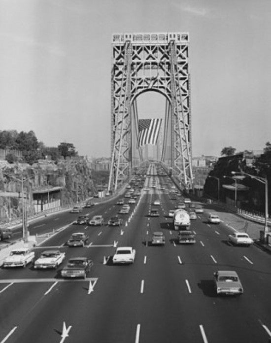 High Angle View of Traffic on George Washington Bridge Poster Print