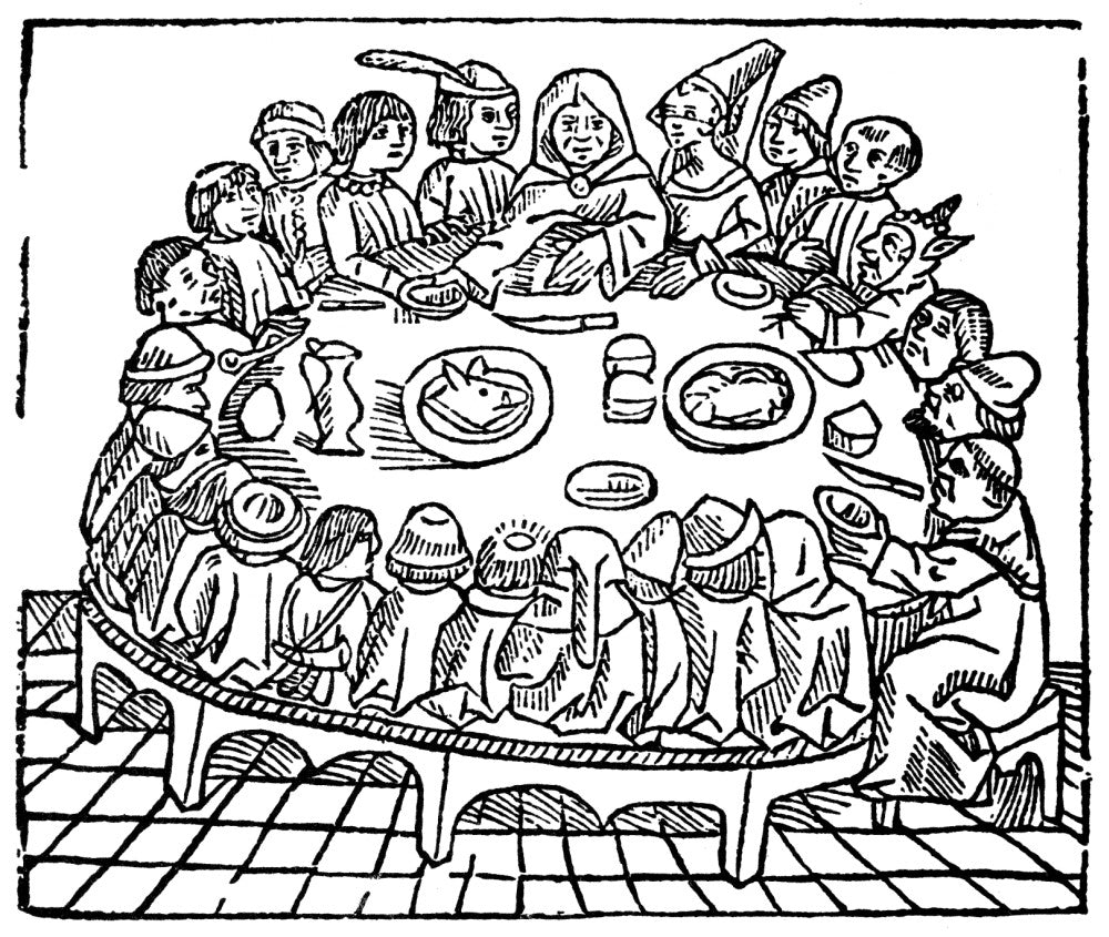 The Pilgrims at Table Fine Art Print from The Canterbury Tales