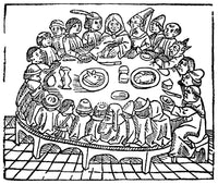 The Pilgrims at Table Fine Art Print from The Canterbury Tales