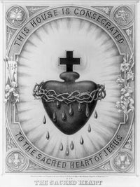 Sacred Heart of Jesus Lithograph Print - 1874 Artwork