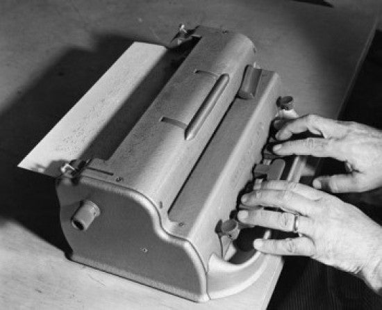Close-Up Braille Typewriter Hand Poster Print - 8x10