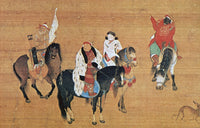 Kublai Khan Hunting Fine Art Print - 13th-14th Century Silk Detail