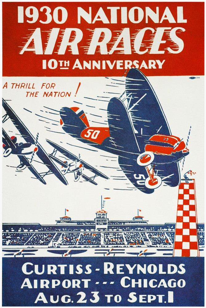 1930 National Air Race Fine Art Print - Chicago Poster
