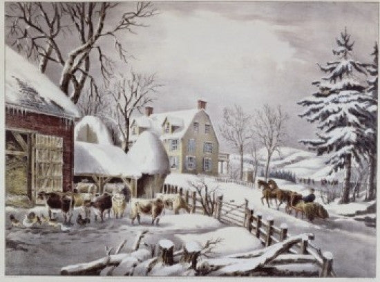 Winter Morning Lithograph Print by Currier & Ives (1861)