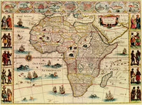 Historic Map of Africa from the 1660s - Decorative Poster Print