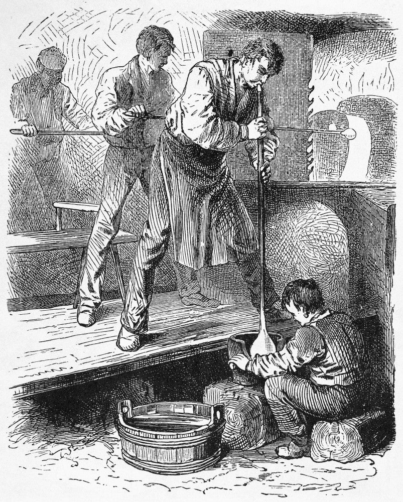 19th Century Glassworkers Wood Engraving Poster Print by Granger Collection