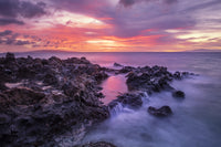 Dramatic Sunset Over Ocean with Waterfalls - Fine Art Print by Jenna Szerlag