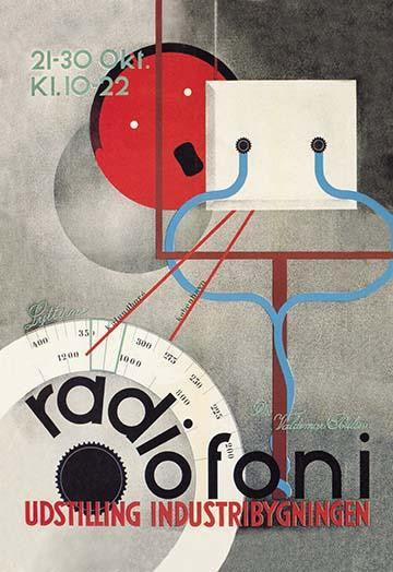 Modernist Radio Advertisement Print by Arne Jacobsen