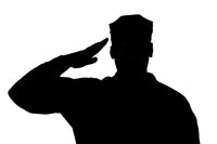 Silhouette of Soldier Saluting Fine Art Print by Oleg Zabielin