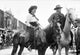 Cowboy and Cowgirl on Horseback in Newton, Kansas - C1908 Fine Art Print