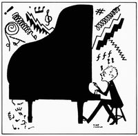 Bela Bartok American Caricature Drawing Fine Art Print by Granger