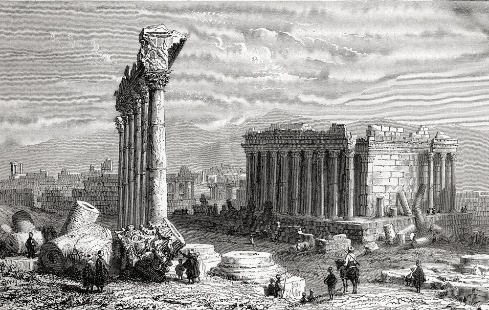 19th Century Ruins of Baalbek, Lebanon Fine Art Print