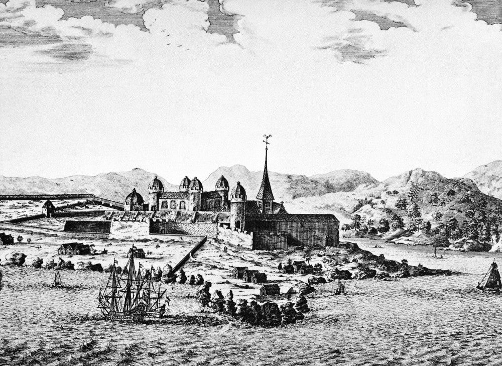 Slave Fort, El Mina 18th Century Line Engraving Print by Granger Collection