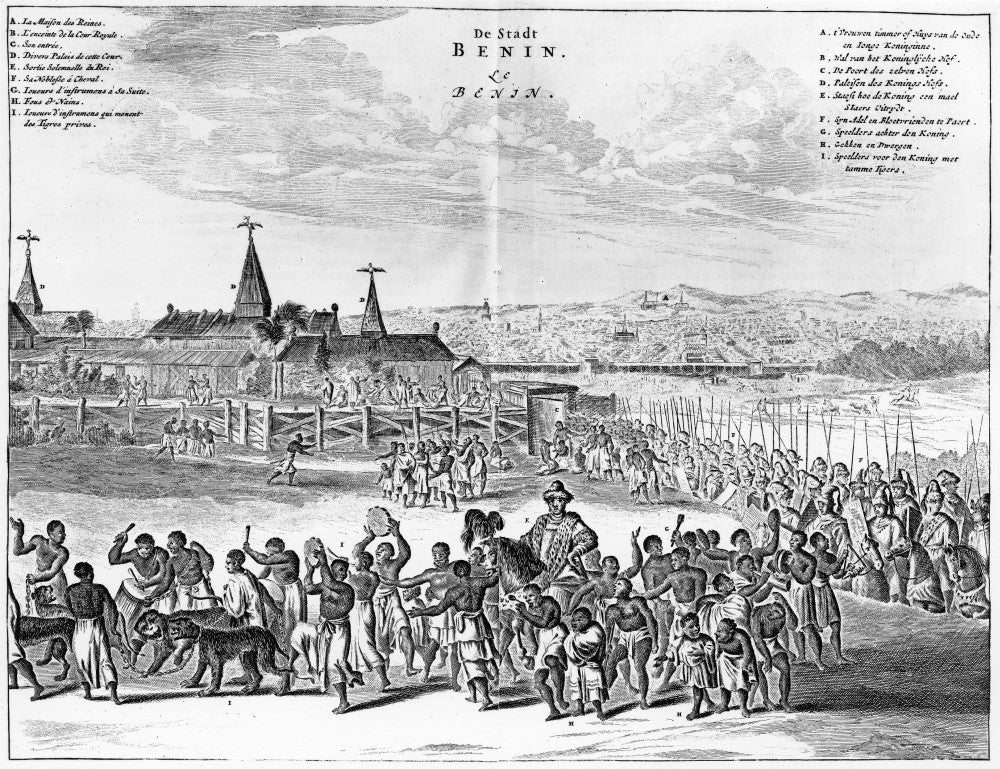 Benin City Procession Fine Art Print - 1686 Engraving by Granger