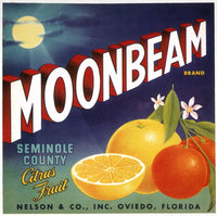Moonbeam Brand Citrus Fruit Crate Label Poster Print - Early 20th Century