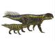 Adult Psittacosaurus Dinosaur with Offspring Fine Art Print by Corey Ford