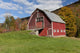 Red Barn Under Blue Sky - Autumn Fine Art Print by Jenna Szerlag